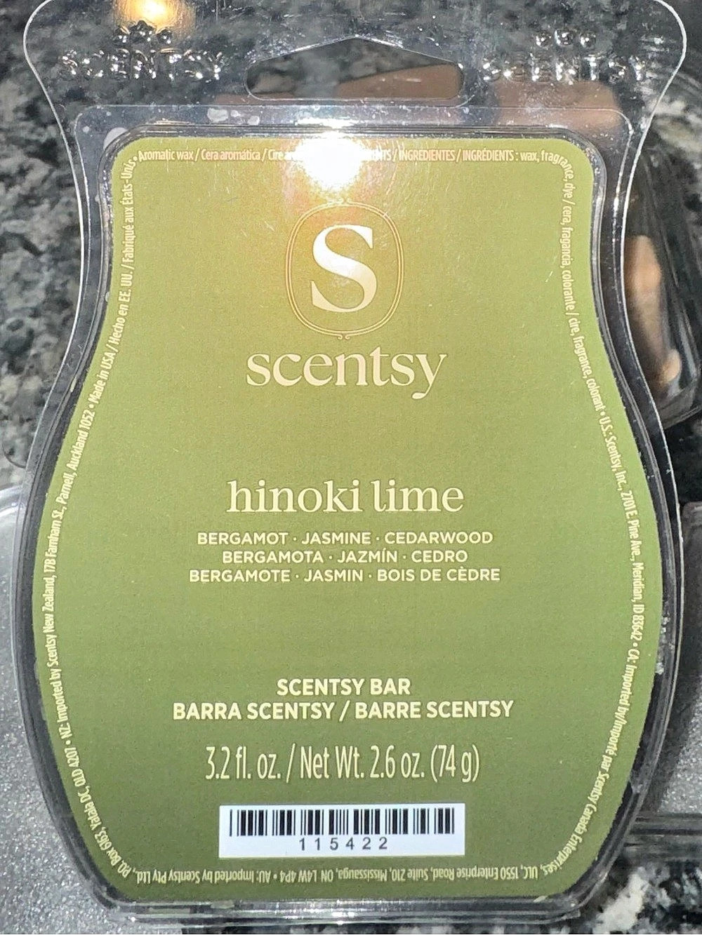 Scentsy Hinoki Lime Scentsy Bar Green